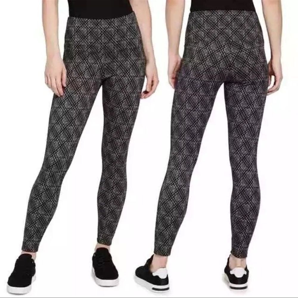 Lysse Signature Lattice Plaid Leggings Size Large